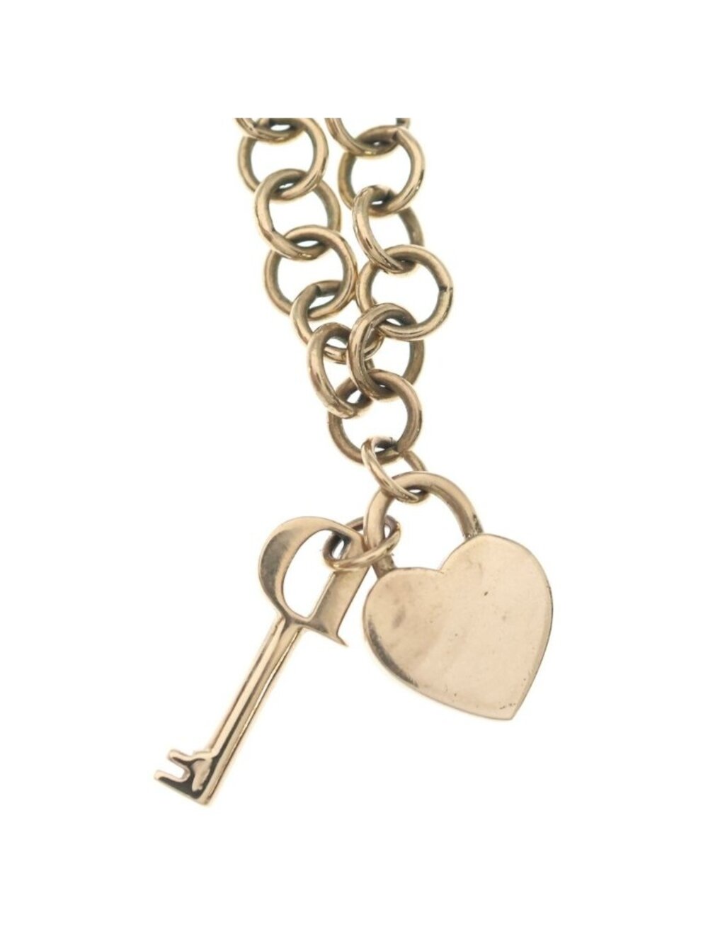Dior Rhinestone Heart Key Necklace Gold - Picture 3 of 6